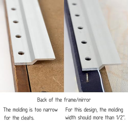 French Cleat Hanger 2 Inch Heavy Duty- 4 Pack - Picture, Mirror, Whiteboard, Cabniet, Shelf, Pallet or Panel Interlocking Wall Mounting Bracket - Aluminum Z Bar Clip Hanger Supports 30 lbs - size: 2"(4Pairs)