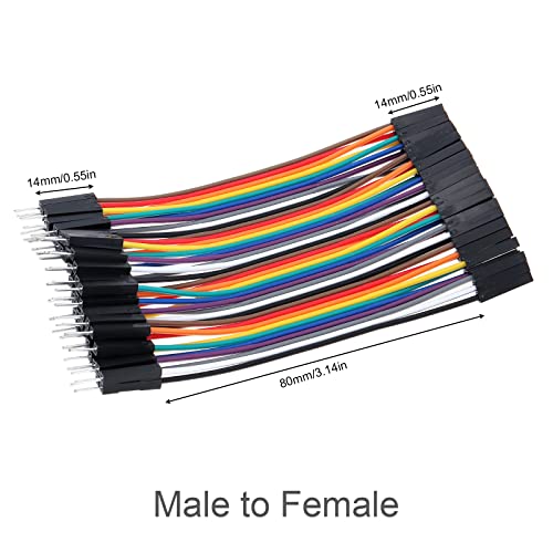 120Pcs Breadboard Jumper Wires,10 cm 40 Pin Male to Female - size: 3.9 inch (10 cm), style: Male to Female