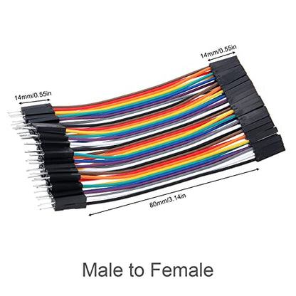 120Pcs Breadboard Jumper Wires,10 cm 40 Pin Male to Female - size: 3.9 inch (10 cm), style: Male to Female