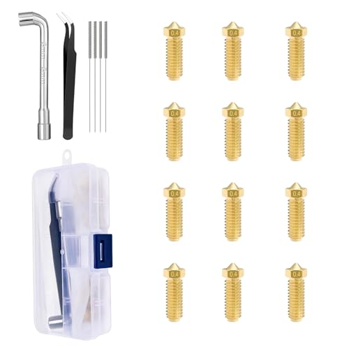 12Pcs 0.4mm Brass Nozzles for Anycubic Kobra 3 Series,Kobra S1/S1 Combo - size: for Kobra 3