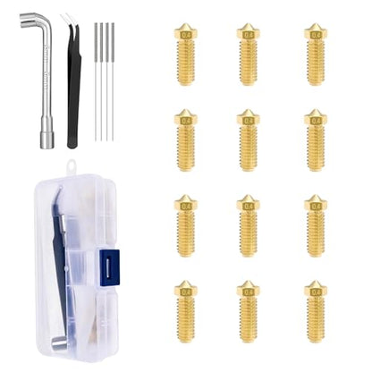 12Pcs 0.4mm Brass Nozzles for Anycubic Kobra 3 Series,Kobra S1/S1 Combo - size: for Kobra 3