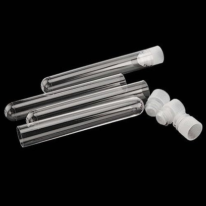 JAPCHET 250 PCS 10 ML Plastic Test Tubes, 16 x 100 MM Clear Test Tubes with Cap Test Tubes Bulk for Experiments and Party Storing - size: 250 Pack 10 ml