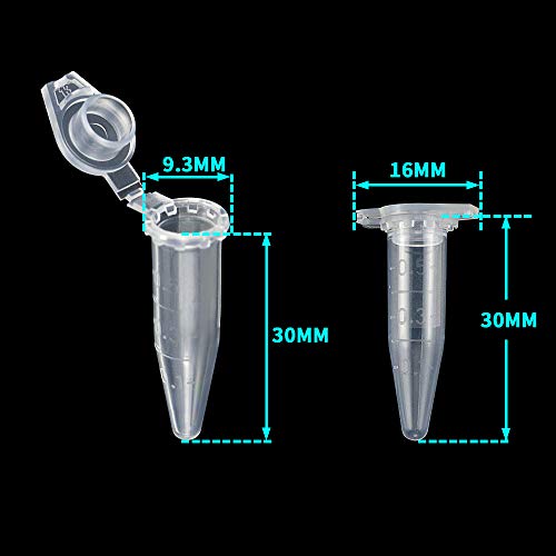 Twdrer 500 Pcs 0.5ml Plastic Centrifuge Tubes