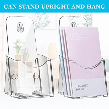 Yookeer 20 Pieces Acrylic Brochure Holder Clear Rack Card Holder