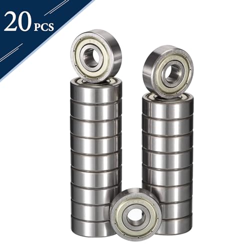 628ZZ Deep Groove Ball Bearings, ID 8mm x OD 24mm x Width 8mm Miniature Bearings, Double Metal Shielded Ball Bearing Chrome Steel Z2 Lever 20pcs - size: 628ZZ 8x24x8mm