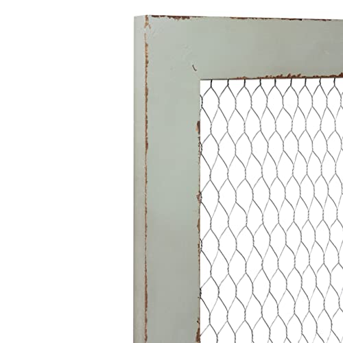 SOFE Rustic Chicken Wire Bulletin Board, Grid Wall Panel 18 × 29" - color: Grey