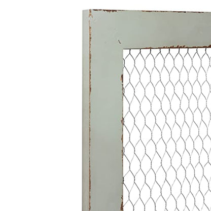 SOFE Rustic Chicken Wire Bulletin Board, Grid Wall Panel 18 × 29" - color: Grey