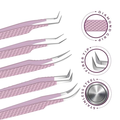 Fiber Tip Lash Tweezers For Eyelash Extension Tweezers Professional