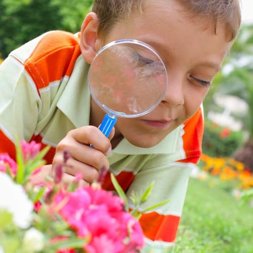 Elcoho 24 Pack Colorful Magnifying Glasses with 8 Colors Plastic 3X Magnifying Glasses Party Favors Gifts for Young People Reading