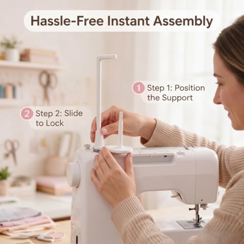 Large Capacity Thread Holder for Sewing Machine with Anti Tangle Guide Universal Spool Stand 3D Printed Bracket Tool for Sewing Enthusiasts