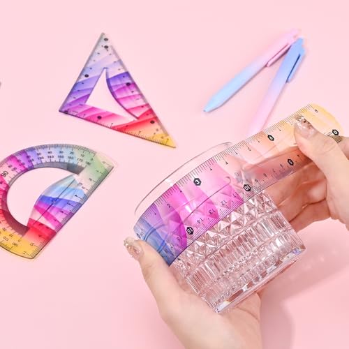 4 Pcs Flexible Rulers Set, Geometry Kit, Bendable Rulers (8 Inch)