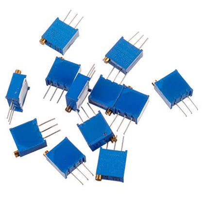 BOJACK 12 Values 60 pcs Variable Resistor 100 to 500K ohm 3296W Multiturn Trimmer Potentiometer Assortment Kit