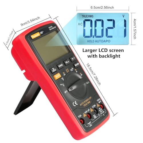 6000 Counts TRMS Auto Ranging Digital Multimeter, Red - color: Red