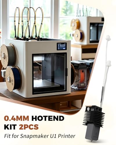 0.4mm Hotend Fit for Snapmaker U1 Printer, Ceramic Fast-Heating Extruder Print Head Hardened Steel Nozzle 2PCS
