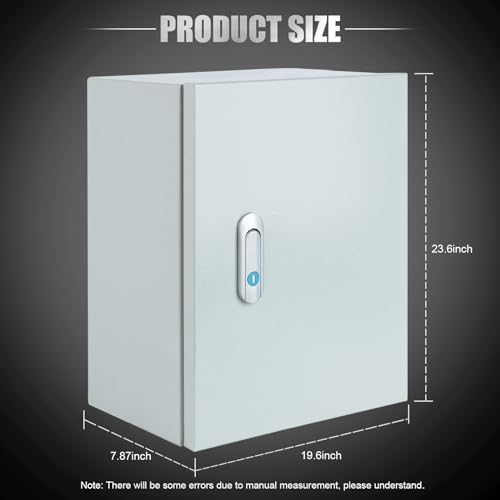 Steel Electrical Junction Box, Indoor&Outdoor Electrical Enclosure Box, Wall Mounted Waterproof&Dustproof Metal Box, Universal Electric Equipment Enclosure Box with Safety Locks and Mounting Plates - size: 24"×20"×8"