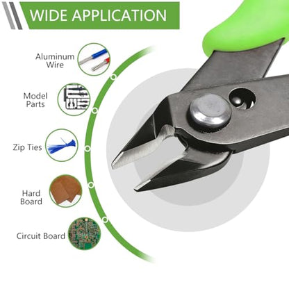 5 Inch Flush Cutters, 5 Pack Small Wire Cutters, Micro Flush Cut Pliers Side Cutters Snips Zip Tie Sprue Cutter for Jewelry Making, Floral, Electronics, Model Craft, Filament, 3D Print - color: 5 Pack