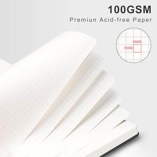 AHGXG Graph Paper Notebook, 110 Pages, A4 (8.5" x 11") - color: Black, style: A4-Graph