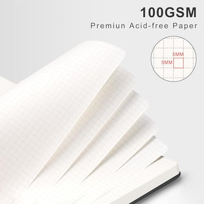 AHGXG Graph Paper Notebook, 110 Pages, A4 (8.5" x 11") - color: Black, style: A4-Graph