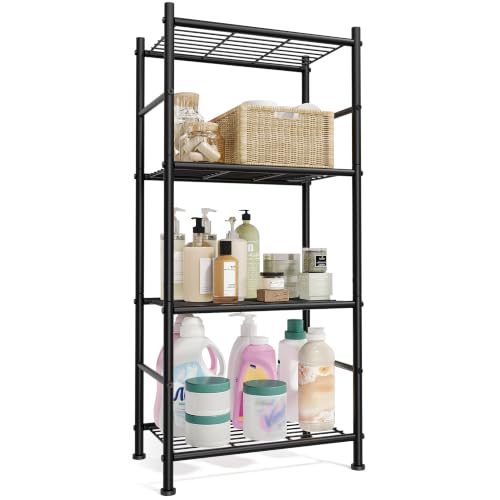 SONGMICS 4-Tier Shelving Unit, Steel Storage Rack, Easy Assembly - size: 15.7"W, style: 4-Tier
