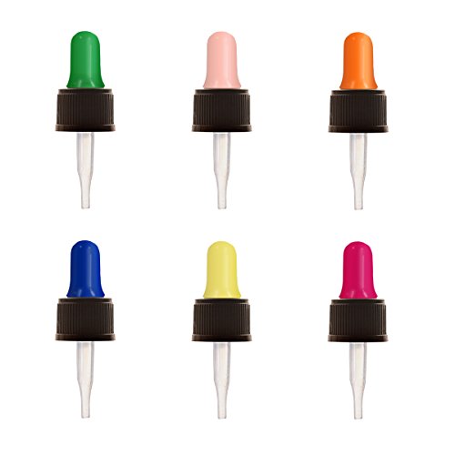 Year of Plenty Glass Eye Droppers for 5ml Essential Oil Bottles | 6-Pack | Multicolored | Compatible with doTERRA, Young Living, Edens Garden, Rocky MTN, Plant Therapy, Plant Guru 1/6fl oz - size: 6 Count (Pack of 1)