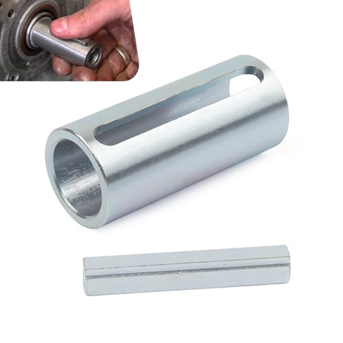3/4" to 1" Shaft Adapter Pulley, Stainless Steel Crank Shaft Sleeve Adapter, W/Step Key Gas Engine Pulley Crank Shaft Sleeve Adapter Pulley Bore Reducer Bushing Sheave & Key Predator (Silver)