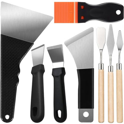 3D Printer Removal Tool Kit, 7 Precision Scrapers for Large, Medium & Small Model Removal, Stainless Steel & Plastic Razor Scrapers with 10 Extra Blades, 3D Printer Accessories Gift