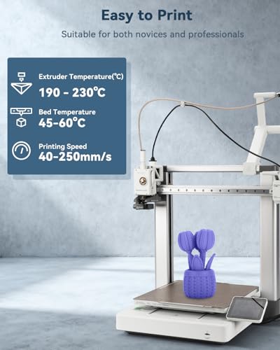3DHoJor PLA Filament 1.75mm,3D Printer Filament,1kg Cardboard Spool (2.2lbs),Dimensional Accuracy +/- 0.03 mm,Vacuum Packaging Odor Free Clog Free Fit Most 3D FDM Printer,Periwinkle Blue - color: Periwinkle Blue