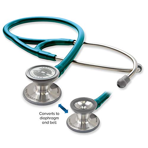 ADC Adscope 601 Convertible Cardiology Stethoscope, AFD Tunable Technology - color: Metallic Caribbean