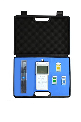 Apera Instruments PH400 Portable pH Meter Kit with Pre-mixed Buffers, 0.01 pH Accuracy, 0-14.00 pH Measuring Range, 3-Point Auto Calibration, 3' Probe - style: pH