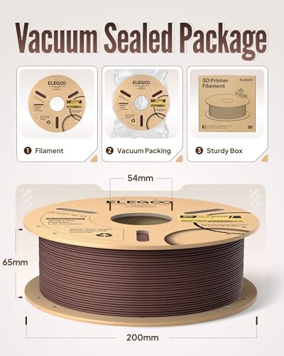 ELEGOO PLA 3D Printer Filament 1.75mm Oak Wood 1KG - color: Oak Wood, size: 1kg
