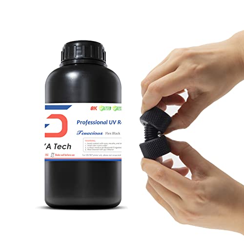 Siraya Tech Tenacious Highly Flexible 3D Printer Resin, Flex Black, 1kg - color: Flex Black 1000g