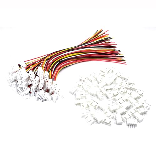 60 Pairs 26AWG 200mm JST XH 2.54mm Pitch 4 Pin Female Connector and Male Plug Wire Cable for RC Toys PCB LED Strips Household Appliances - size: 2.54mm Pitch-4Pin-20cm
