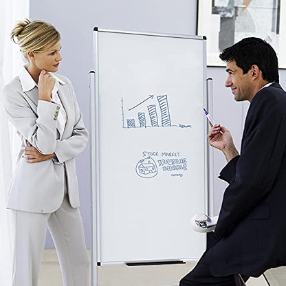 VIZ-PRO Double-Sided Magnetic Stand Whiteboard, 48 X 24 Inches, Aluminium Frame & Stand