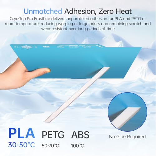BIQU CryoGrip Pro Frostbite Cold Build Plate for Centauri Carbon/CC 2 - color: Frostbite-Blue, size: 260*286.5MM, style: Frostbite
