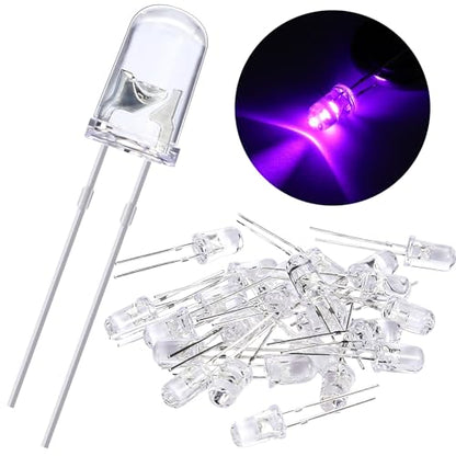 EBOOT 100 Pcs Clear Light Emitting Diodes Bulbs LED Lamp,5mm,Purple - color: Purple