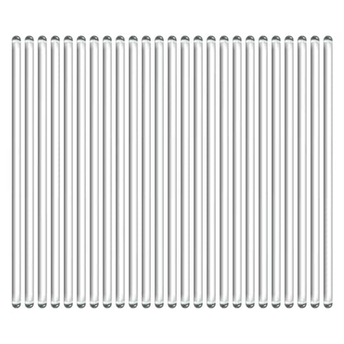 Glass Stirring Rods, Premium Borosilicate Glass Rods, 25 Pack, 12 Inch Length, 0.24 Inch Diameter, Solid Heat Resistant Design with Round Both Ends, Suitable for Laboratory Use