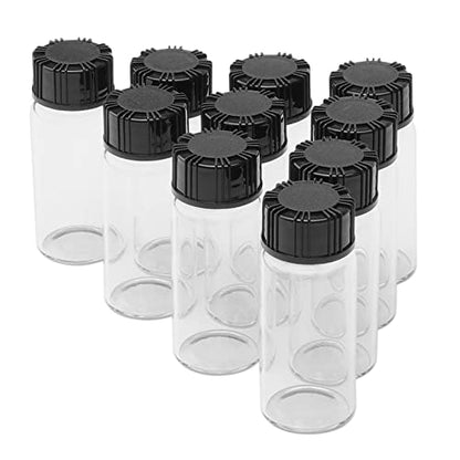 10 Pack 10ml Clear Small Glass Bottles with Plastic Screw Caps - color: clear, size: 10ml
