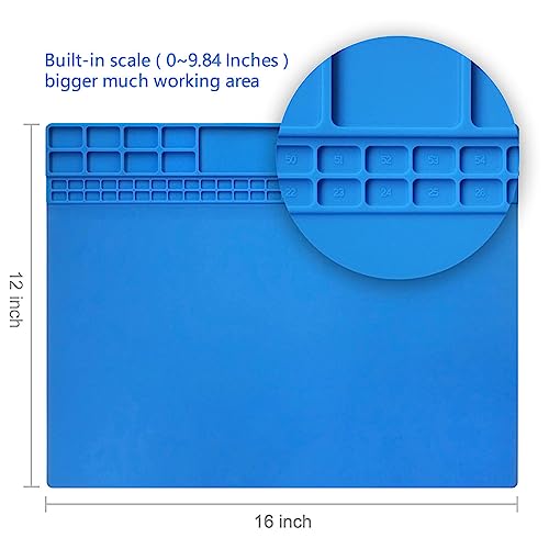 Handook Silicone Soldering Mat, Repair Mat, 16 x 12 Inch, Blue - color: Blue