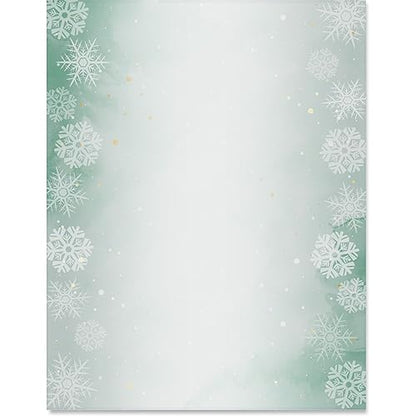 PaperDirect Frosted Snowflake Elegance Papers, Winter Stationery with Detailed Snowflakes and Frosted Center, 8.5 x 11, Acid-Free, Ideal for Scrapbooks, Invitations, Flyers, Cards, 25 Sheets