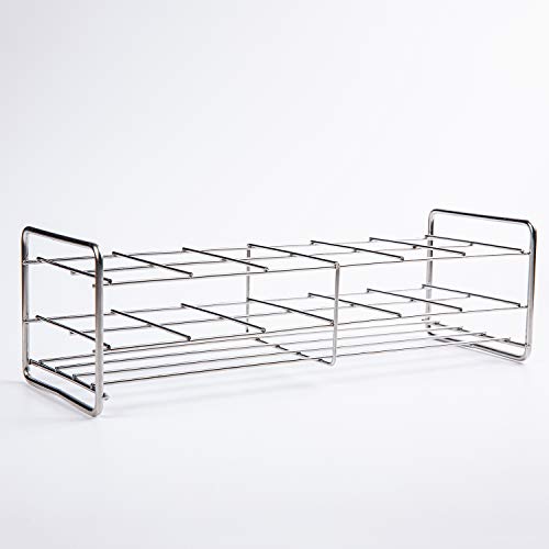 Stainless Steel Test Tube Rack,12 Holes,Outer Diameter Permitted of Tubes 39-41mm,Wire Constructed, 6x2 Format,Adamas-Beta - size: 39-41mm 6×2