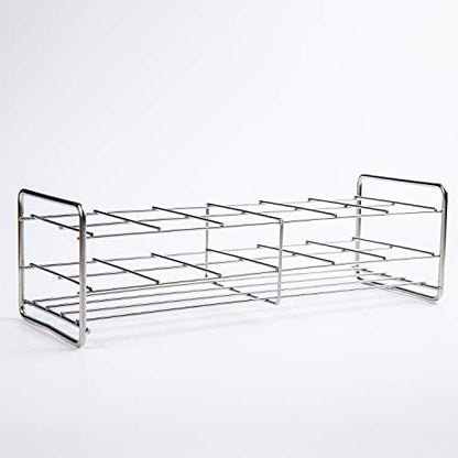 Stainless Steel Test Tube Rack,12 Holes,Outer Diameter Permitted of Tubes 39-41mm,Wire Constructed, 6x2 Format,Adamas-Beta - size: 39-41mm 6×2