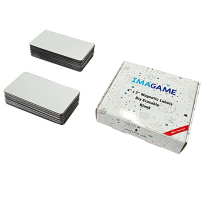 IMAGAME Blank Magnetic Dry Erase Magnets Labels, 4" x 2", 48 Pack - size: 2" x 4" Blank