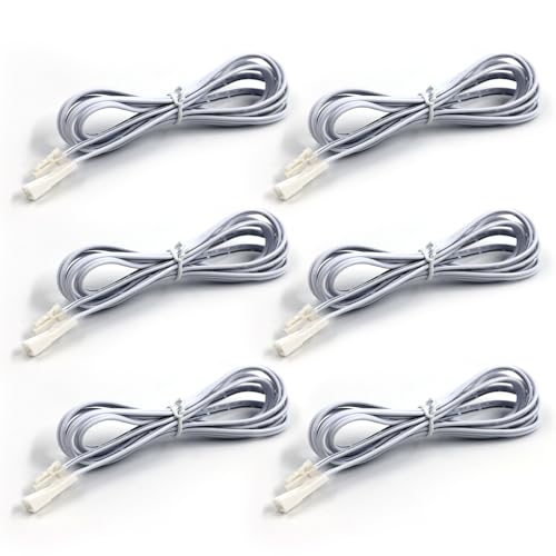 VST 6.56ft Flexible Extendable Cables (6PCS 2Pin White) with 12V JST Connector Male and Female 12V Puck Lights, Led Strip Light, 12V Driver - color: White, size: 12V