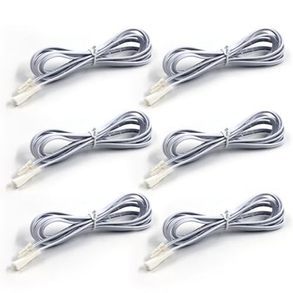 VST 6.56ft Flexible Extendable Cables (6PCS 2Pin White) with 12V JST Connector Male and Female 12V Puck Lights, Led Strip Light, 12V Driver - color: White, size: 12V