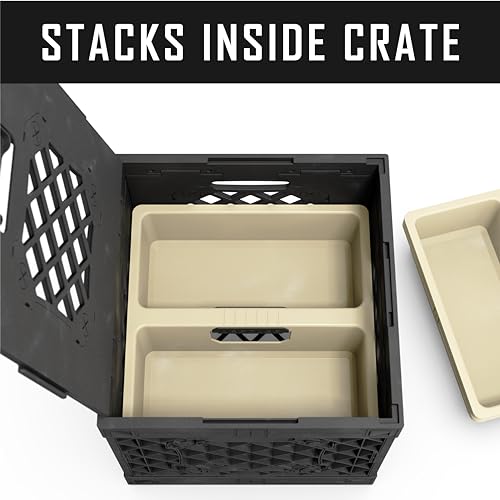 Dually Dropin™ Tray, Carrier for Cleaning Supplies, Tools, All-Purpose Carry Caddy, Fits Into UbeCube UC01. (Sand) - color: Sand