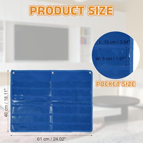 PATIKIL 2"x4" Index Card Holder Sleeve 36 Card Slots Organizer Sleeve - color: Blue