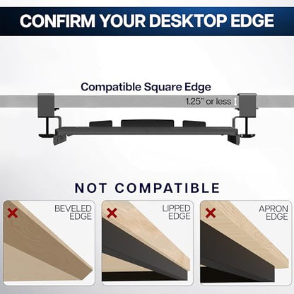 VIVO Light Wood Clamp-on 20 x 11 in Keyboard Tray, MOUNT-KB05ES-A - color: Light Wood, size: 20 inch