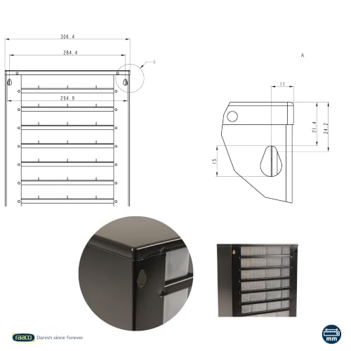 Raaco Steel Storage Cabinet, Standard 34-Drawer (C9-34) - Nuts & Bolts - size: Standard-34D