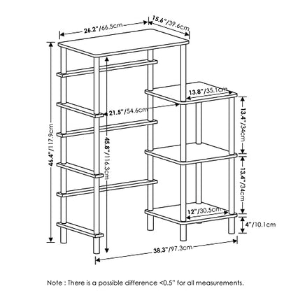 Furinno Turn-N-Tube Toolless 4-Tier Coffee Bar, Bakers Rack, Americano - color: Americano/Black, size: Fridge Space