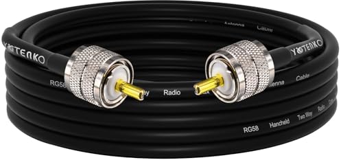 CB Coax Cable 16.4ft, RG58 Coaxial Cable PL259 UHF Male to UHF Male - color: 1-Pack PL259 Cable, size: 16.4ft
